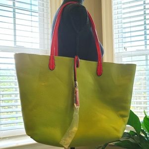 Large Pink and Green Reversible Tote